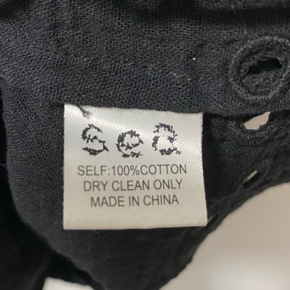 Sea New York Black Cotton Blouse Size 6 — 100% Cotton - Picture 9 of 9